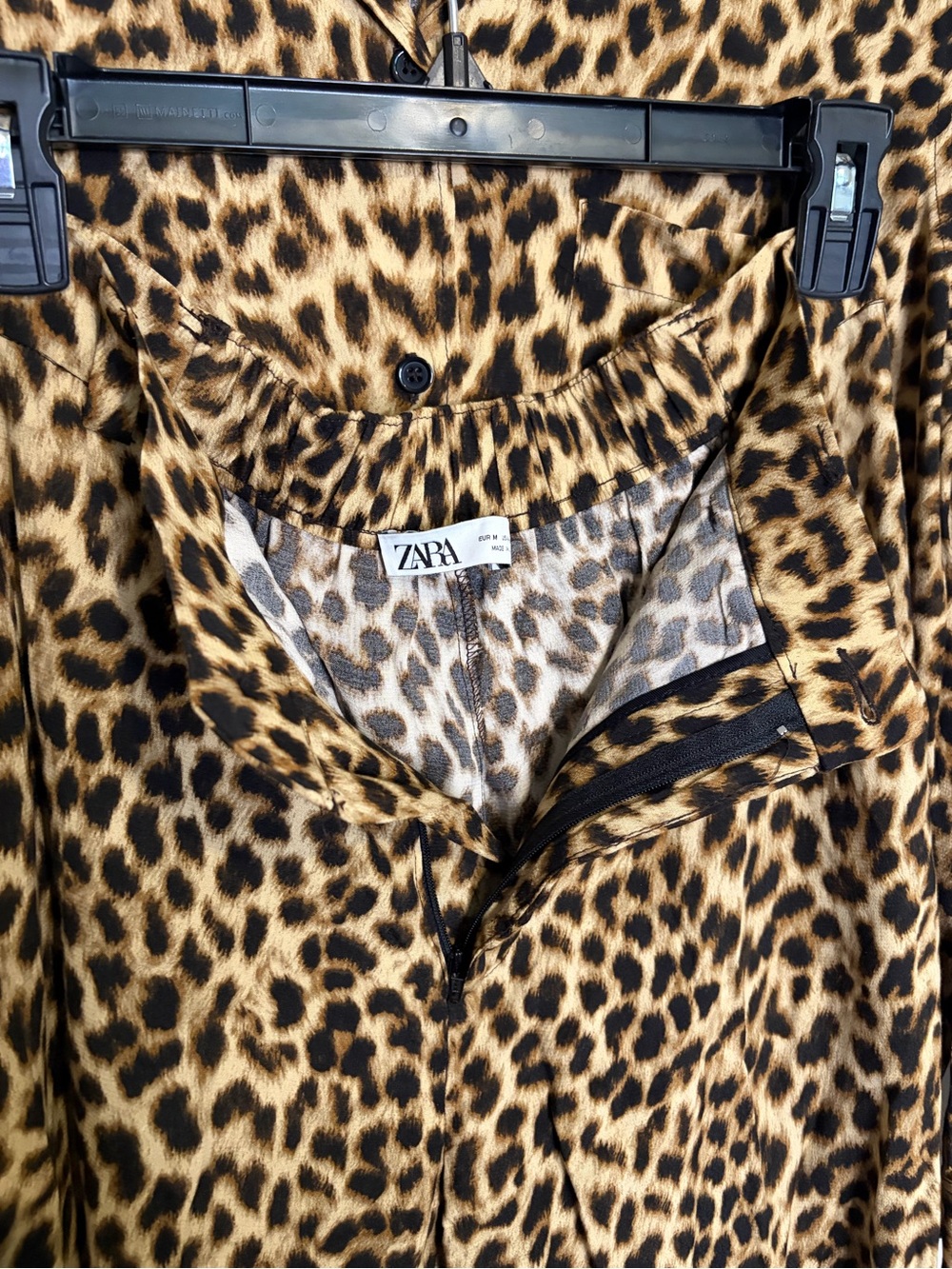 Zara Leopard Print Jumpsuit - Black and Tan - Picture 4 of 16